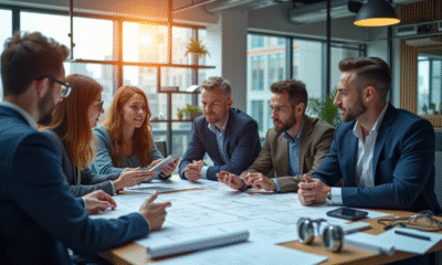 Equipe diversifiee d'ingénieurs et scientifiques en brainstorming