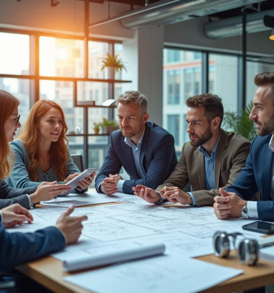 Equipe diversifiee d'ingénieurs et scientifiques en brainstorming